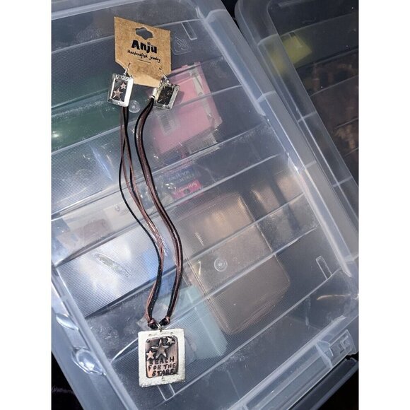 Anju Handcrafted Earring & Necklace Set Reach for the Stars Dangle & Pendant NWT - Picture 1 of 6